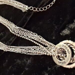 Cookie Lee Shimmering Silver Multi Chain Long Necklace. 34 In Long